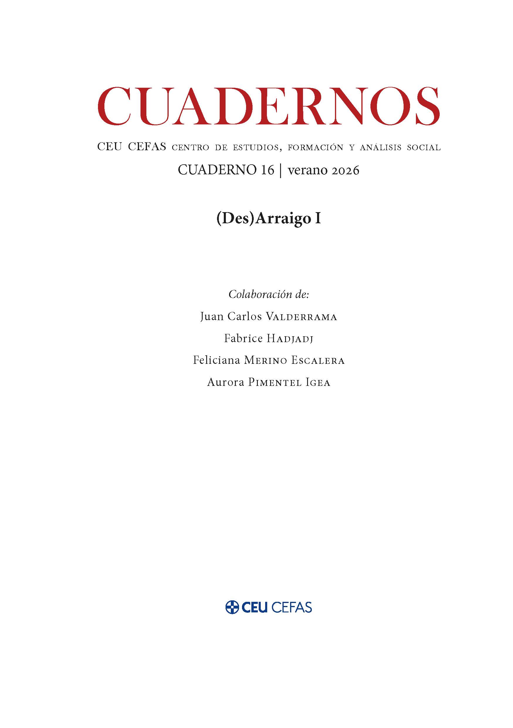 Cuadernos CEU-CEFAS 16 | Verano de 2026